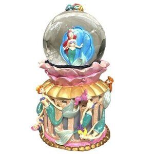 Vintage Disney Store Little Mermaid Daughters Of Triton Ariel musical Snowglobe